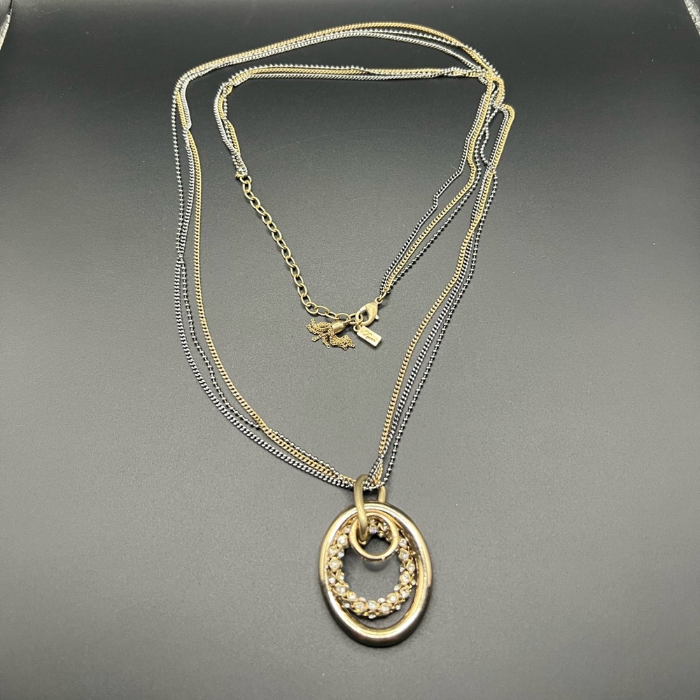 Vera Wang Long Multi Chain and Pendant Necklace Gold And Silver Tone